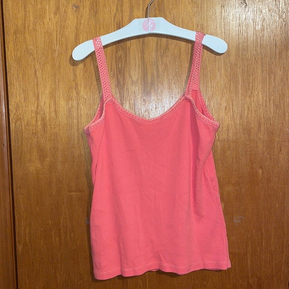 •TOMMY HILFIGER•CORAL RIBBED CROCHET STRAPS NECKLINE TANK TOP BLOUSE SIZE XL EUC - Picture 2 of 7